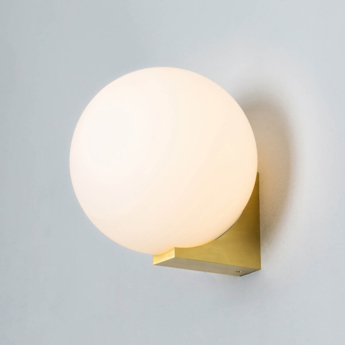Spa Wall Light LED Frosted Glass Metal Globe Bathroom Satin Brass G9 28W - Image 1