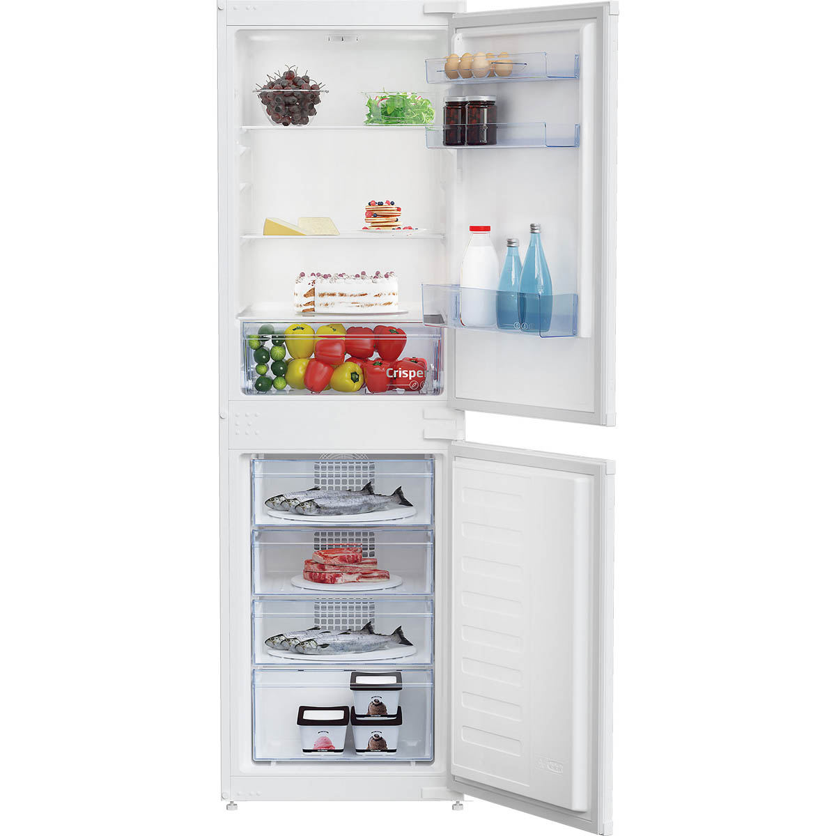 Beko Fridge Freezer BCFD450 Integrated Bulit In White 50:50 FrostFree Reversible - Image 1