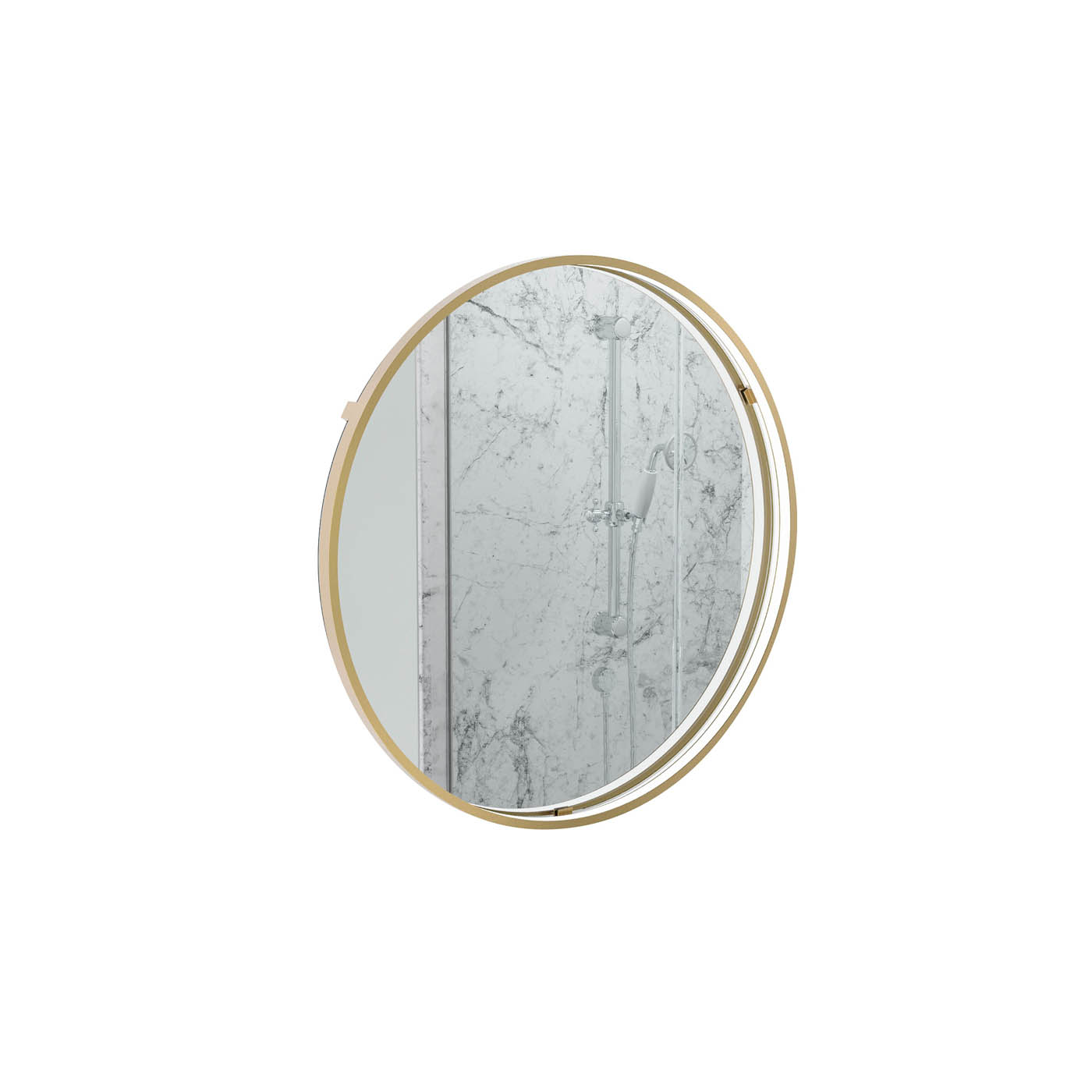 Sensio Bathroom Wall Mirror Illuminated Brass Effect Circular (H)60cm (W)60cm - Image 1