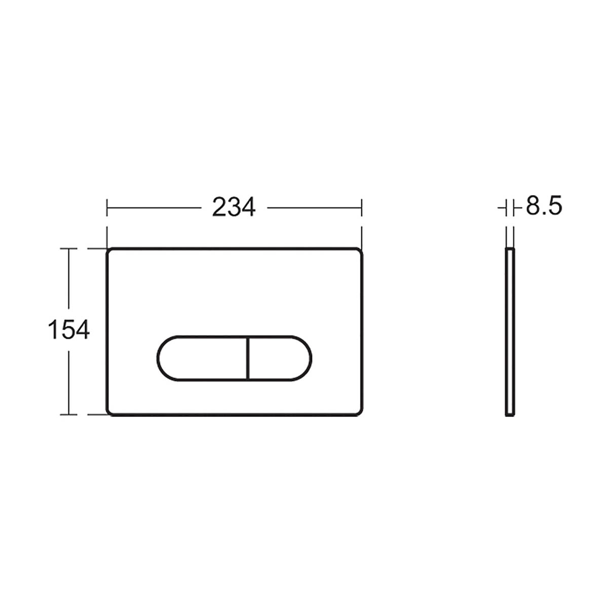 Ideal Standard Toilet Dual Flush Plate Wall-Mounted Black (H)154 (W)234mm - Image 2