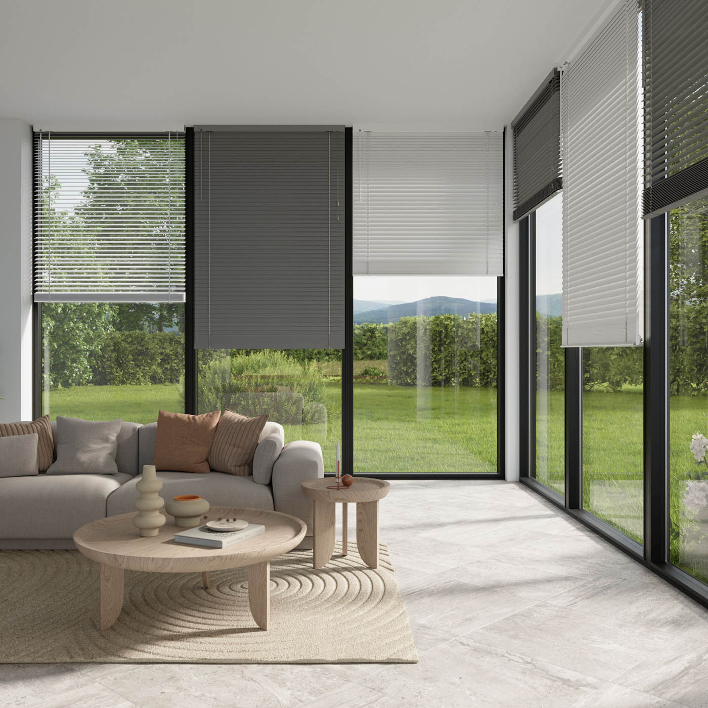 Venetian Blind White Adjustable Moisture Resistant Modern (W)180cm (L)180cm - Image 3