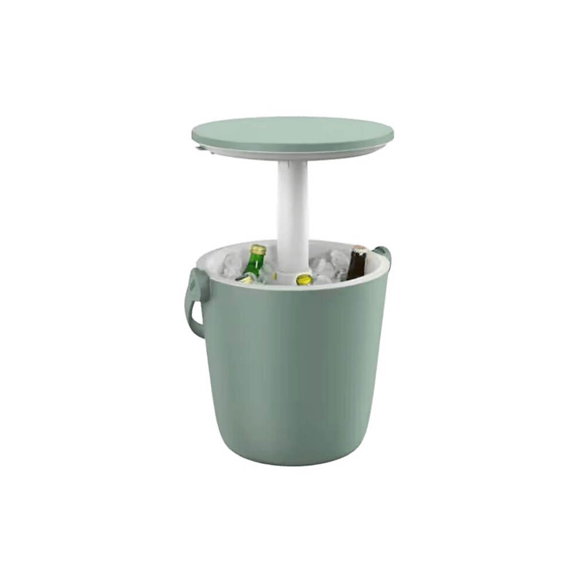 Keter Cooler Table 16L Go Bar Round Portable Green Durable UV Weather Resistant - Image 1