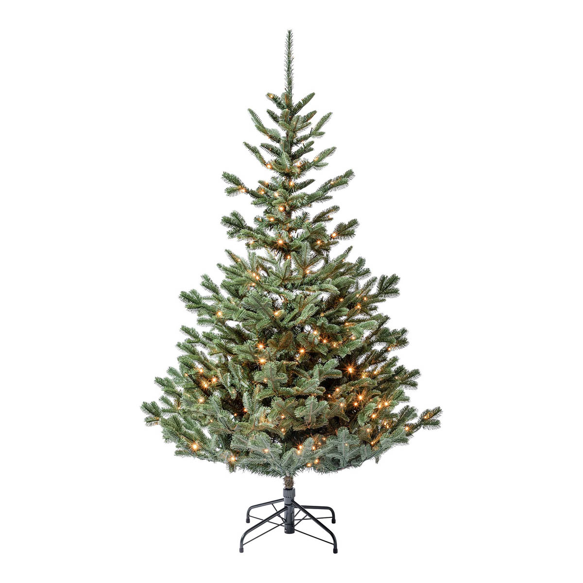 Christmas Tree 6ft Green Artificial Full Nordmann Pre Lit LED Warm White Hinged - Image 3