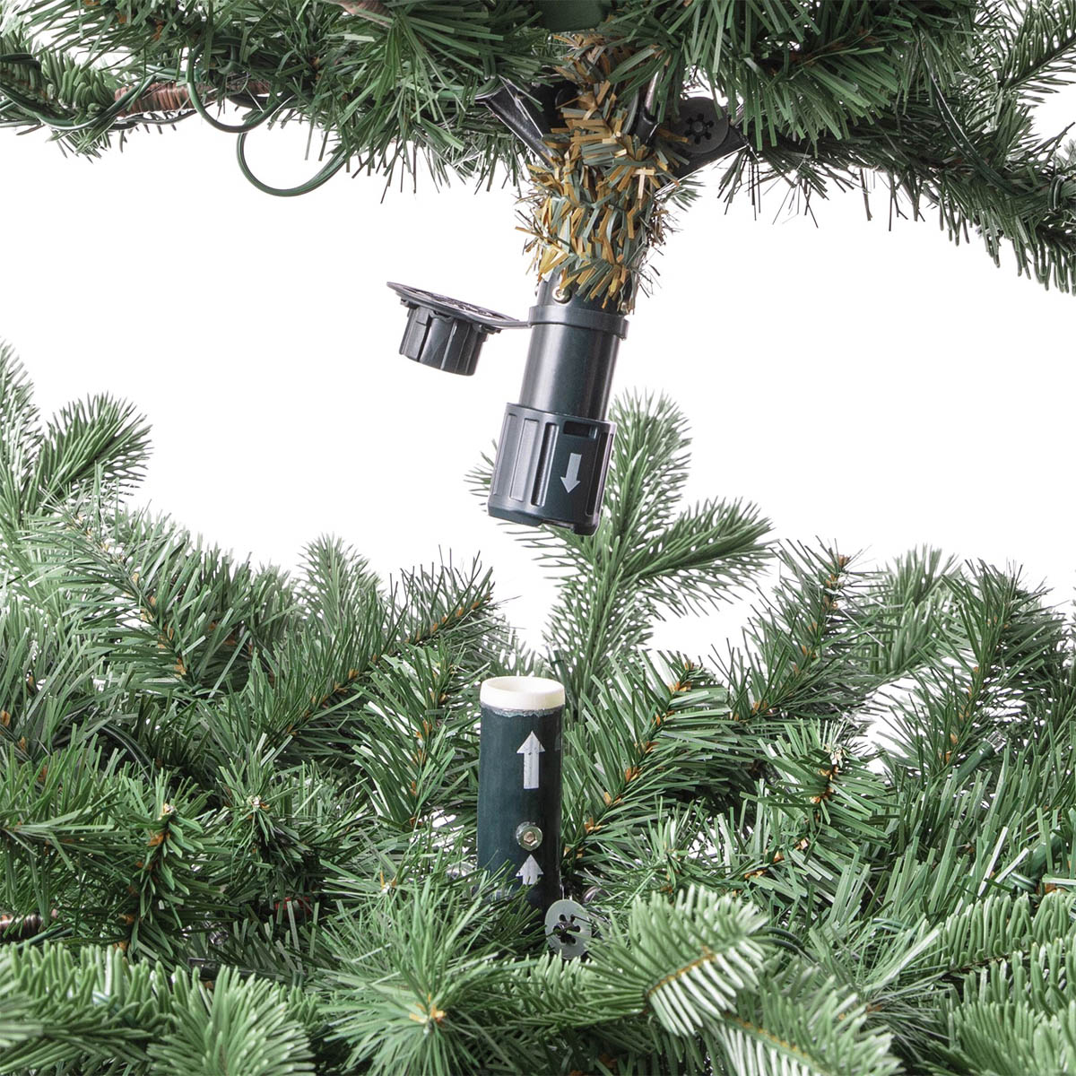 Christmas Tree 6ft Green Artificial Full Nordmann Pre Lit LED Warm White Hinged - Image 6