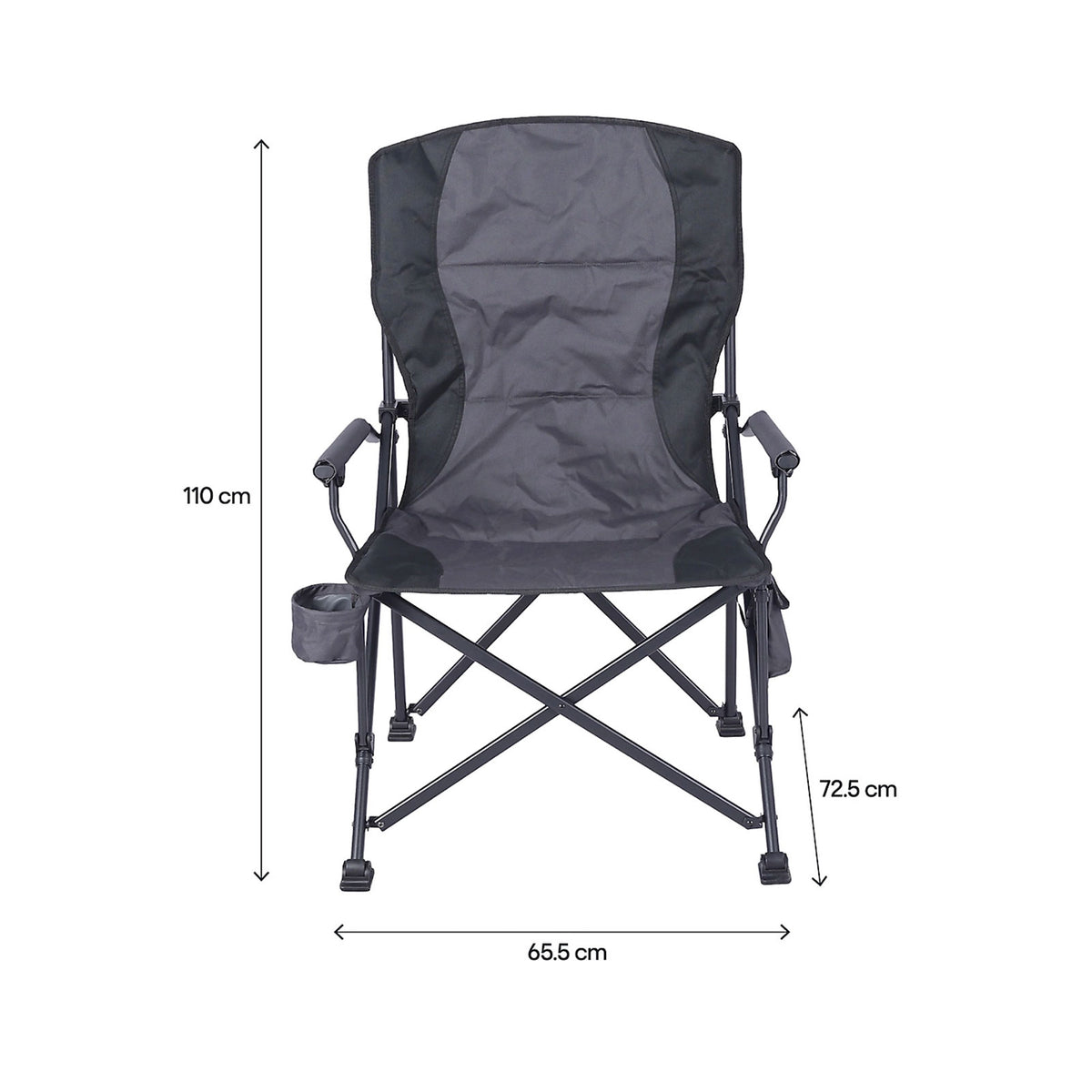Vatani Grey Foldable Camping Chair Heated Outdoor Garden Fishing Chair - Image 4