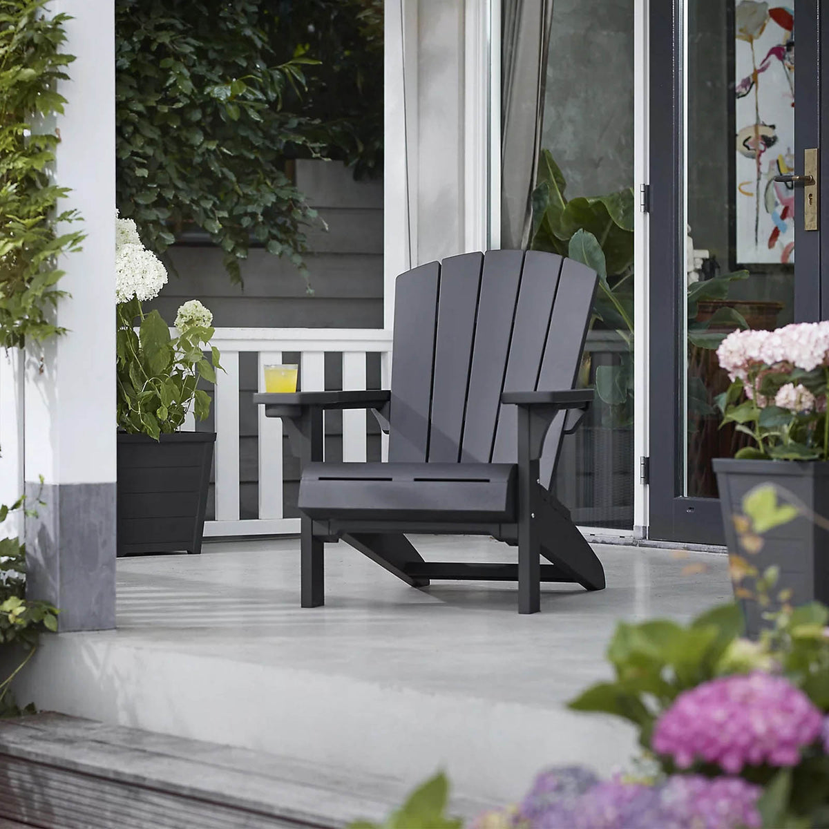 Keter Adirondack Garden Chair Grey Resin Outdoor Patio Furniture - Image 3