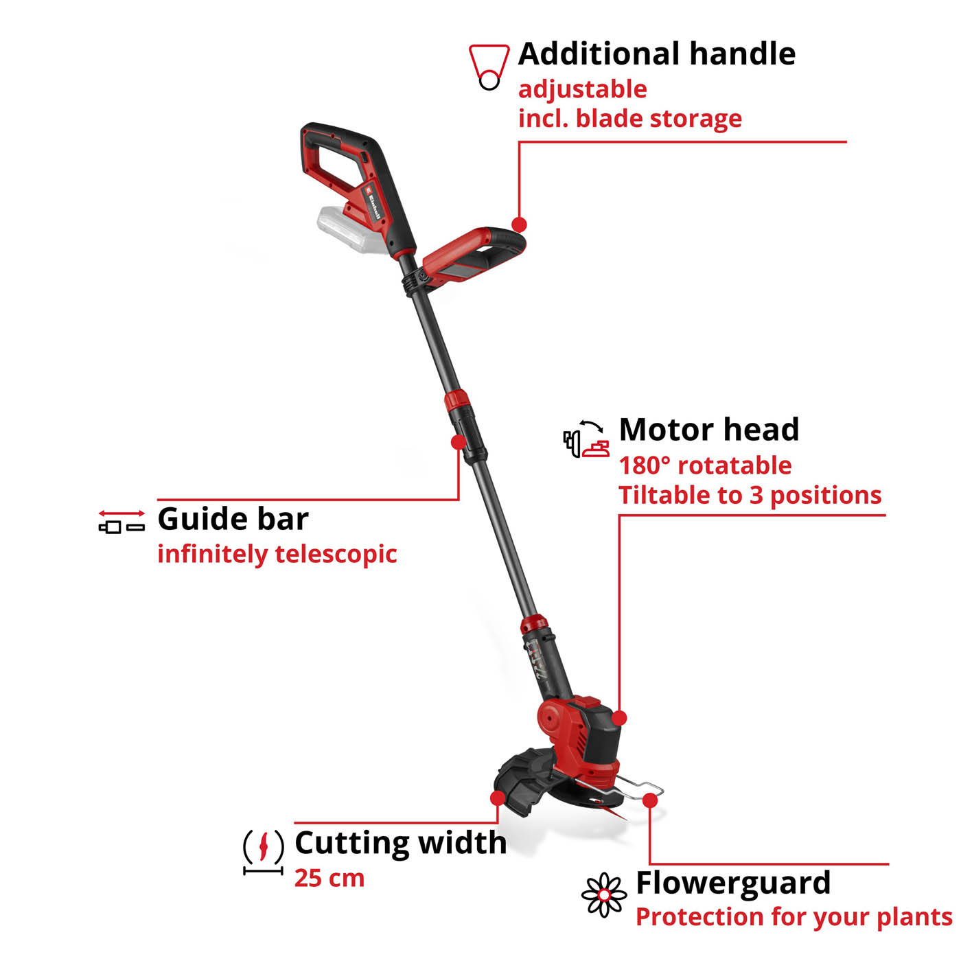 Einhell Grass Trimmer Cordless 18V GE-CT18/25-1 Li-Solo Garden Cutter Body Only - Image 4
