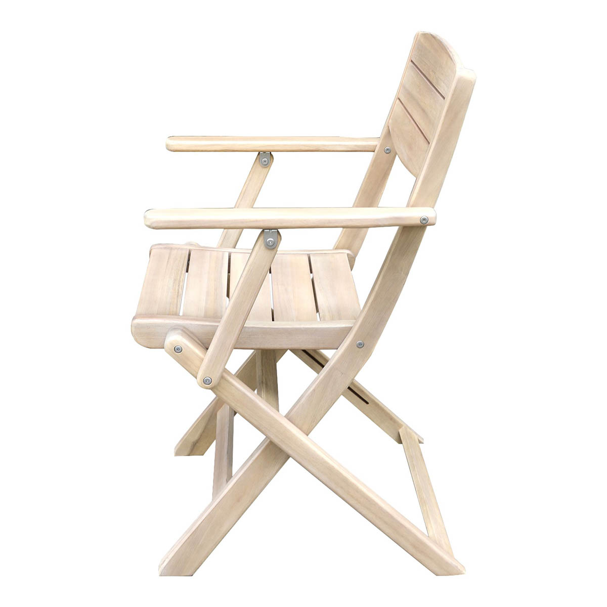Garden Armchair Natural Wooden Foldable Outdoor Patio Furniture Pack of 2 - Image 6