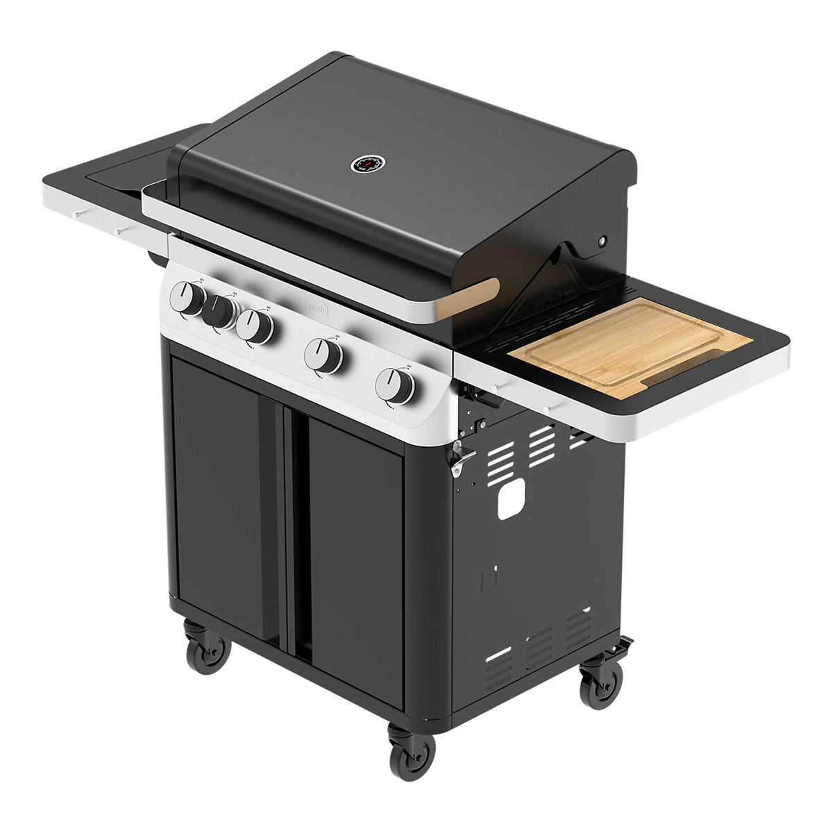 GoodHome Attaia Gas BBQ 4 Burner Black Outdoor Barbecue Grill - Image 1