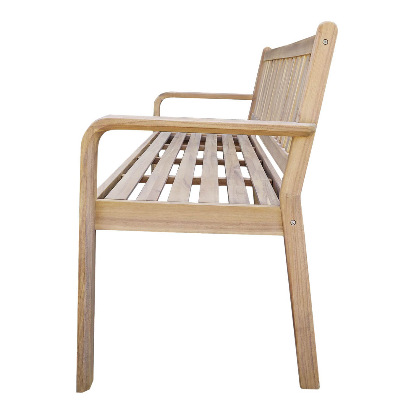GoodHome Garden Bench 3 seater Natural Wooden Riveo (W)163cm (H)89cm - Image 5