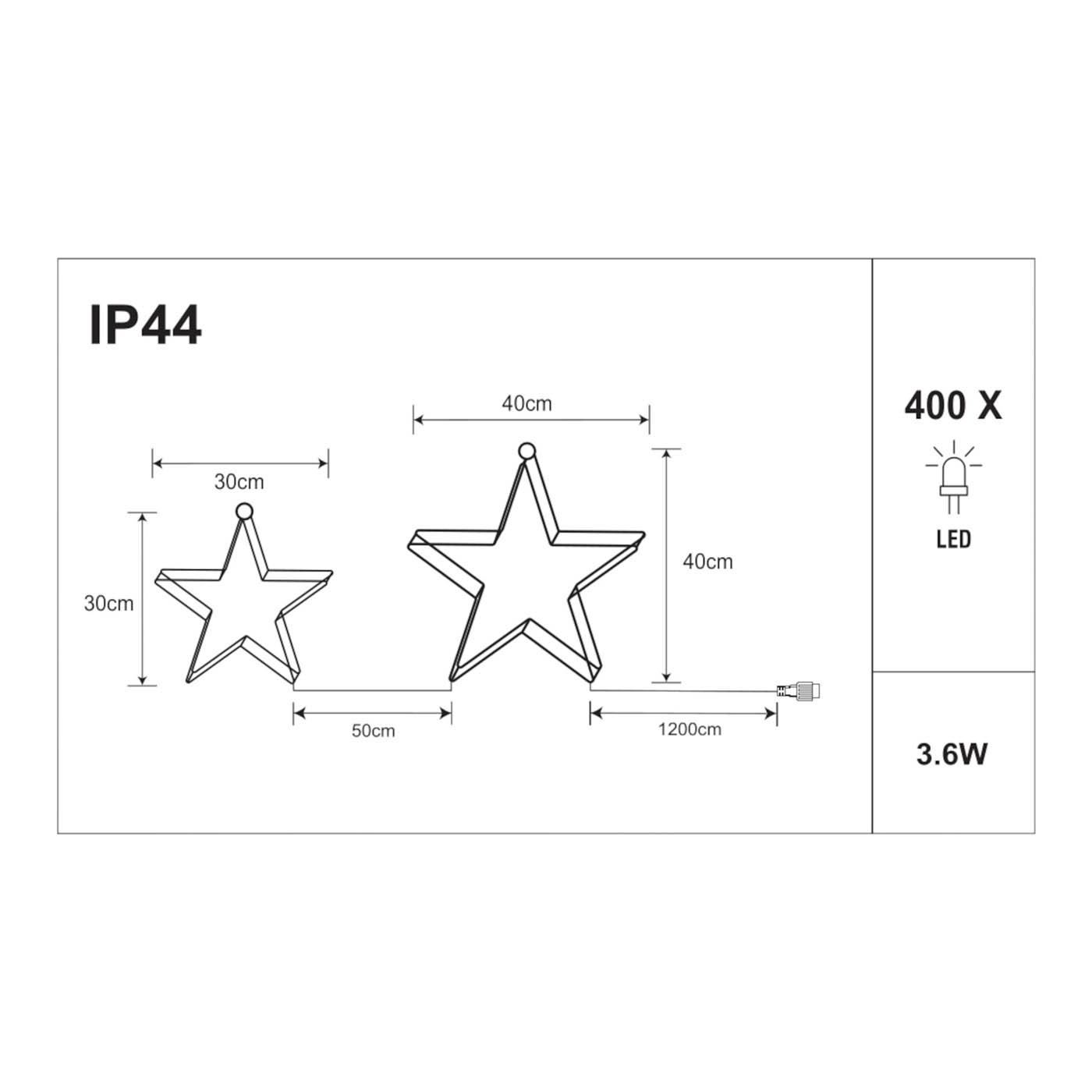 LED Stars Christmas Silhouette Ice And Warm White Timer Indoor Outdoor Home - Image 2