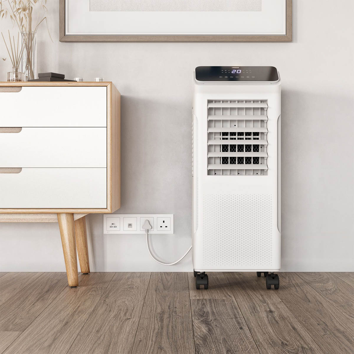 Princess Smart Air Cooler Fan 5L Hybrid White Portable Oscillation Remote Timer - Image 2