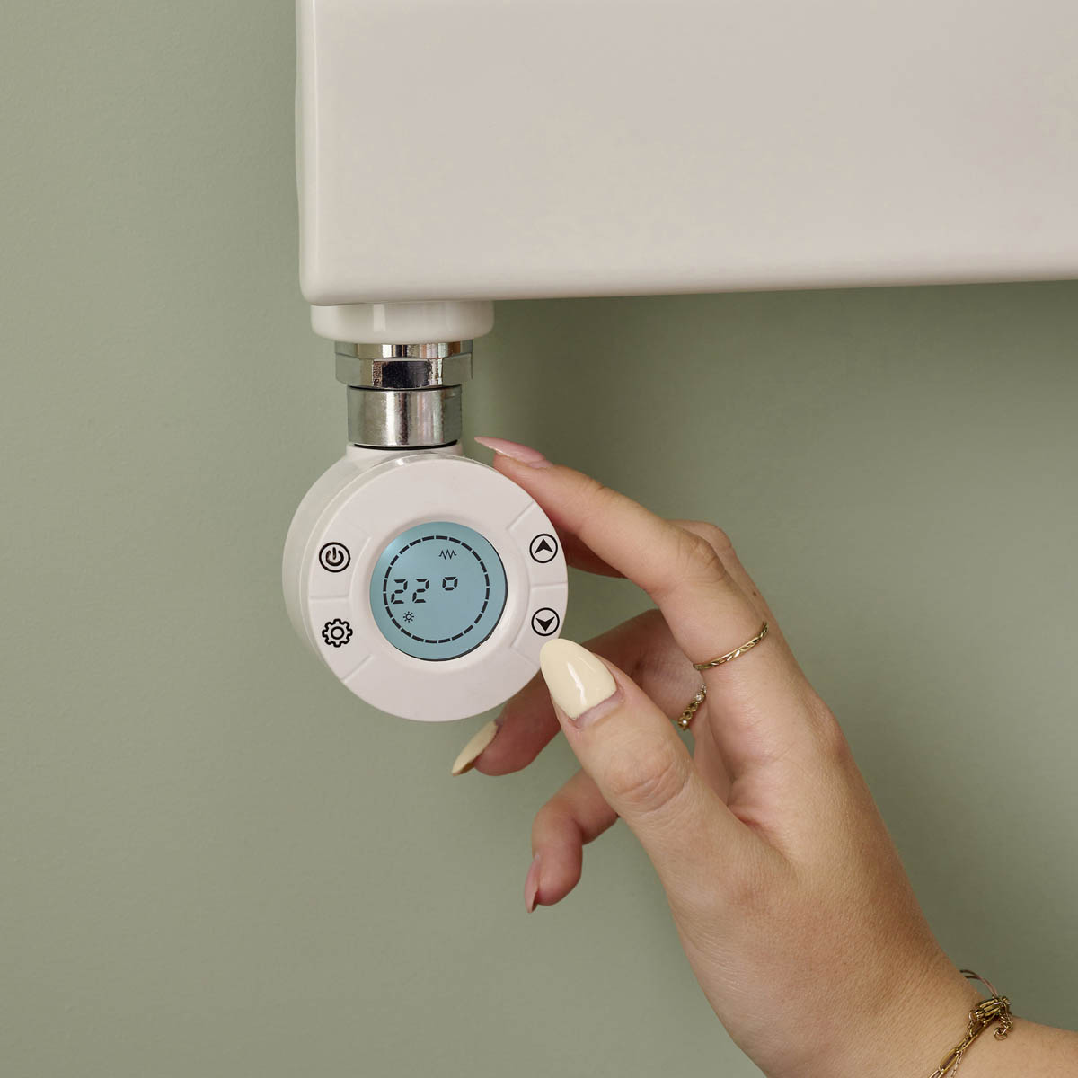 Electric Towel Rail Radiator White Flat Bathroom Warmer Ladder (H)93x(W)50cm - Image 4