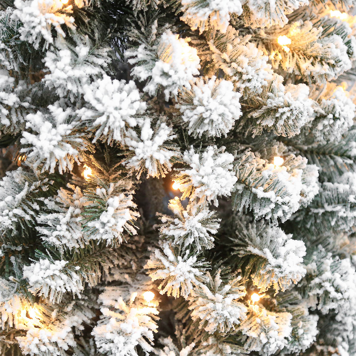 Christmas Tree 6ft Green Artificial LED Pre-lit Warm White Snow Flocked Effect - Image 8