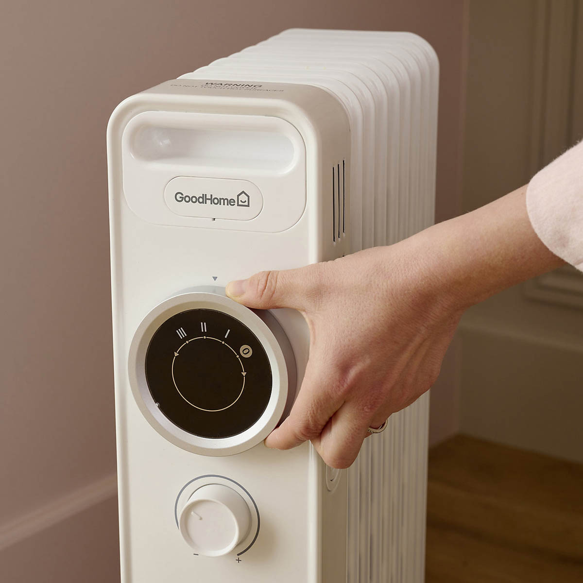 Oil Filled Radiator Electric 2000W 3 Heat Settings White Adjustable Thermostat - Image 3