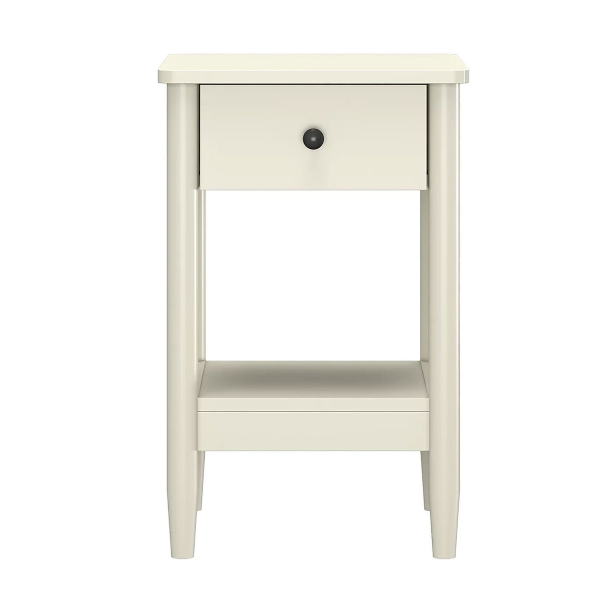 Natural Cream 1 Drawer Bedside Cabinet Painted Bedroom Side Table Chest - Image 2