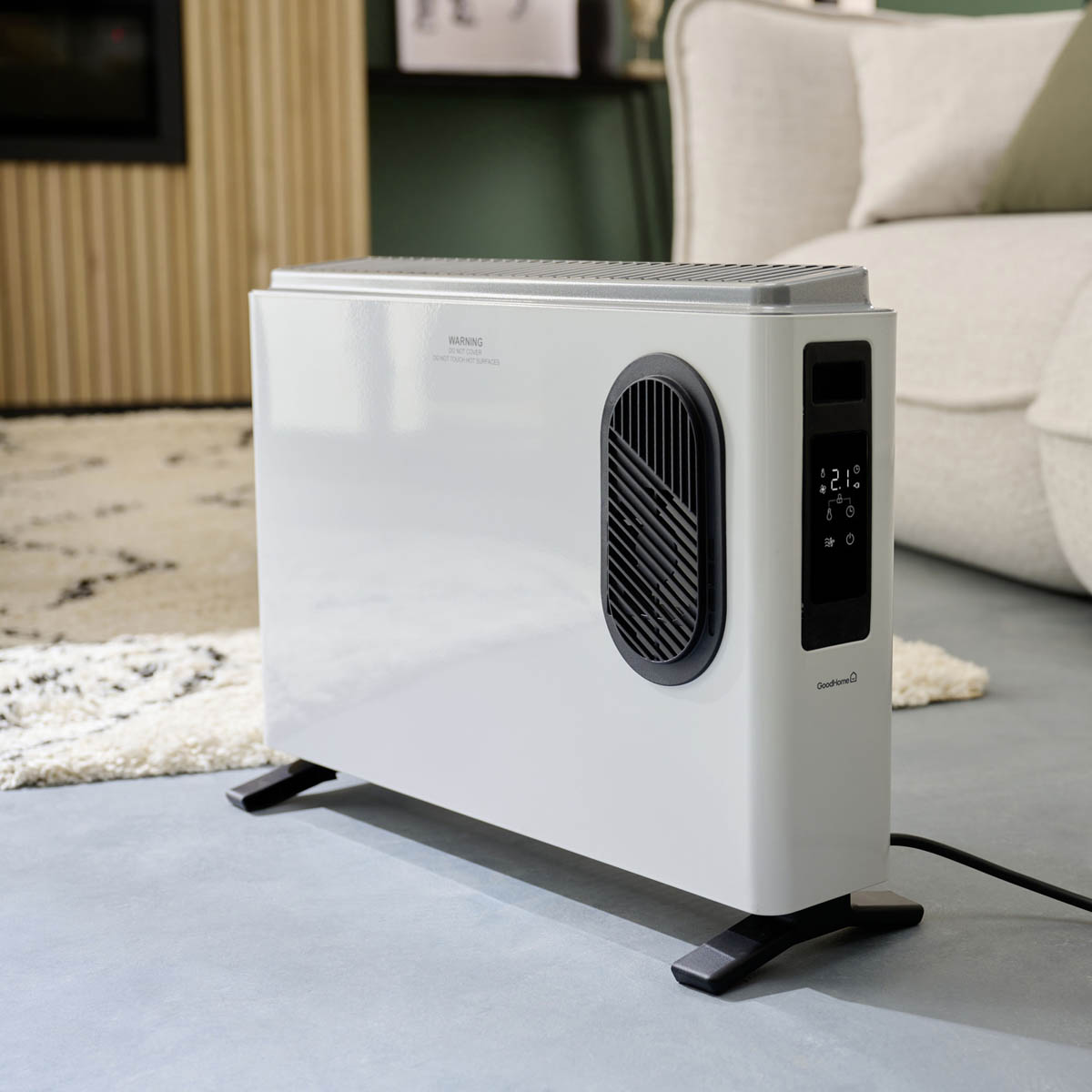 Convector Heater 2000W White Portable Freestanding Timer 2 Heat Settings - Image 5