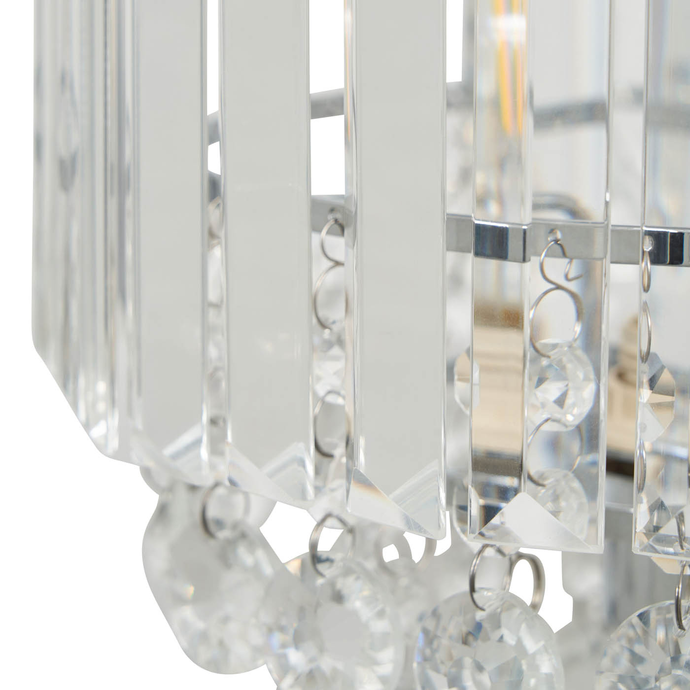 Inlight Table Lamp Tiered Glass Crystal Round Polished Chrome Effect (H)44cm - Image 10