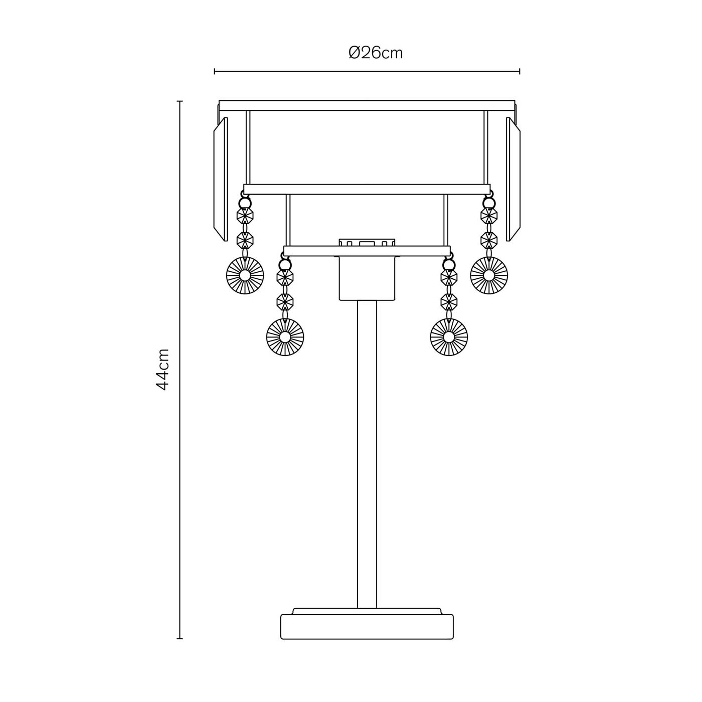 Inlight Table Lamp Tiered Glass Crystal Round Polished Chrome Effect (H)44cm - Image 3
