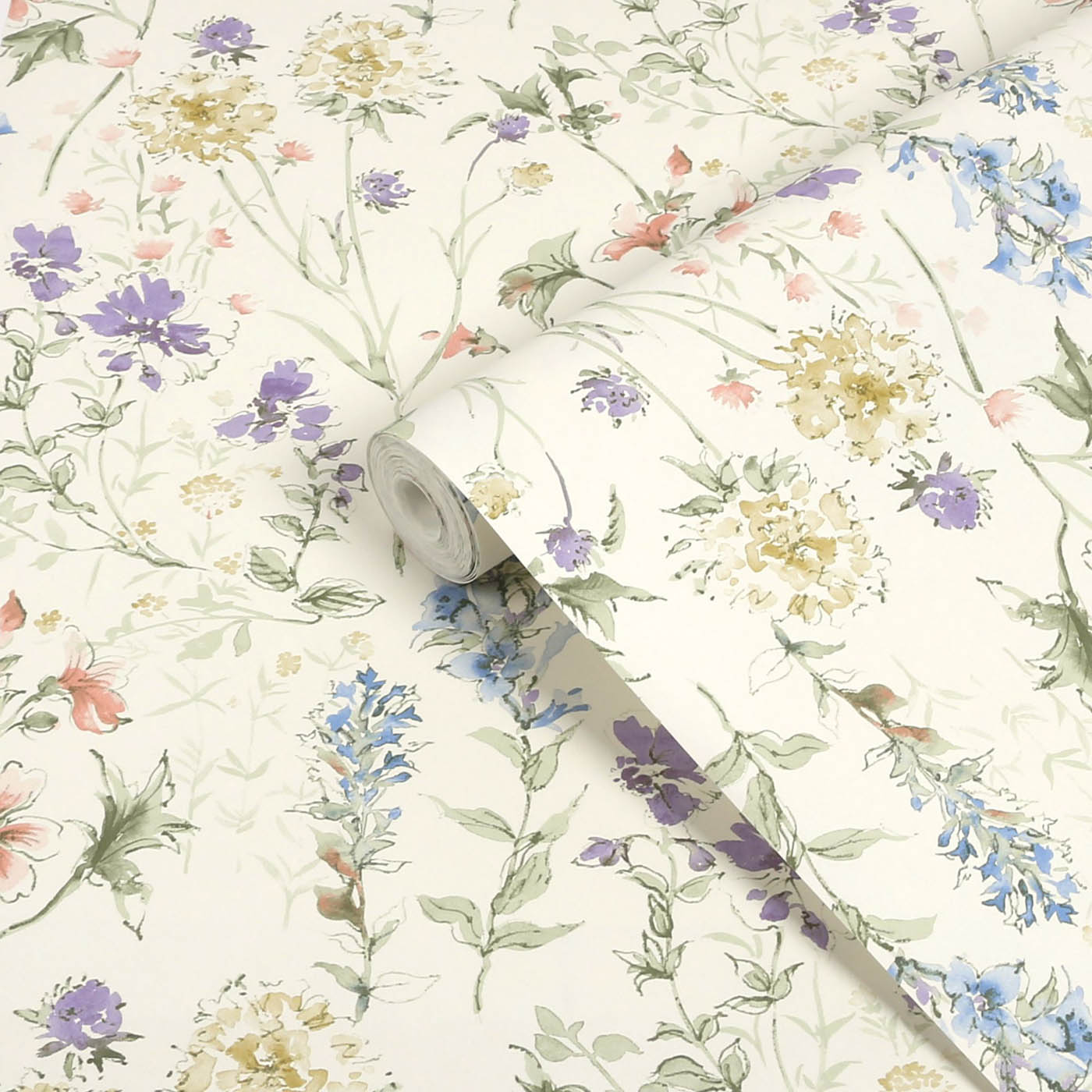 Laura Ashley Wallpaper Smooth Multicolour Wild Meadow Contemporary 5.2m² - Image 1