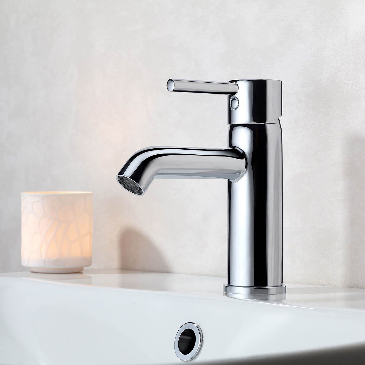 Bathroom Basin Tap Mixer Chrome Single Lever Brass Ceramic Cartridge Faucet - Image 2