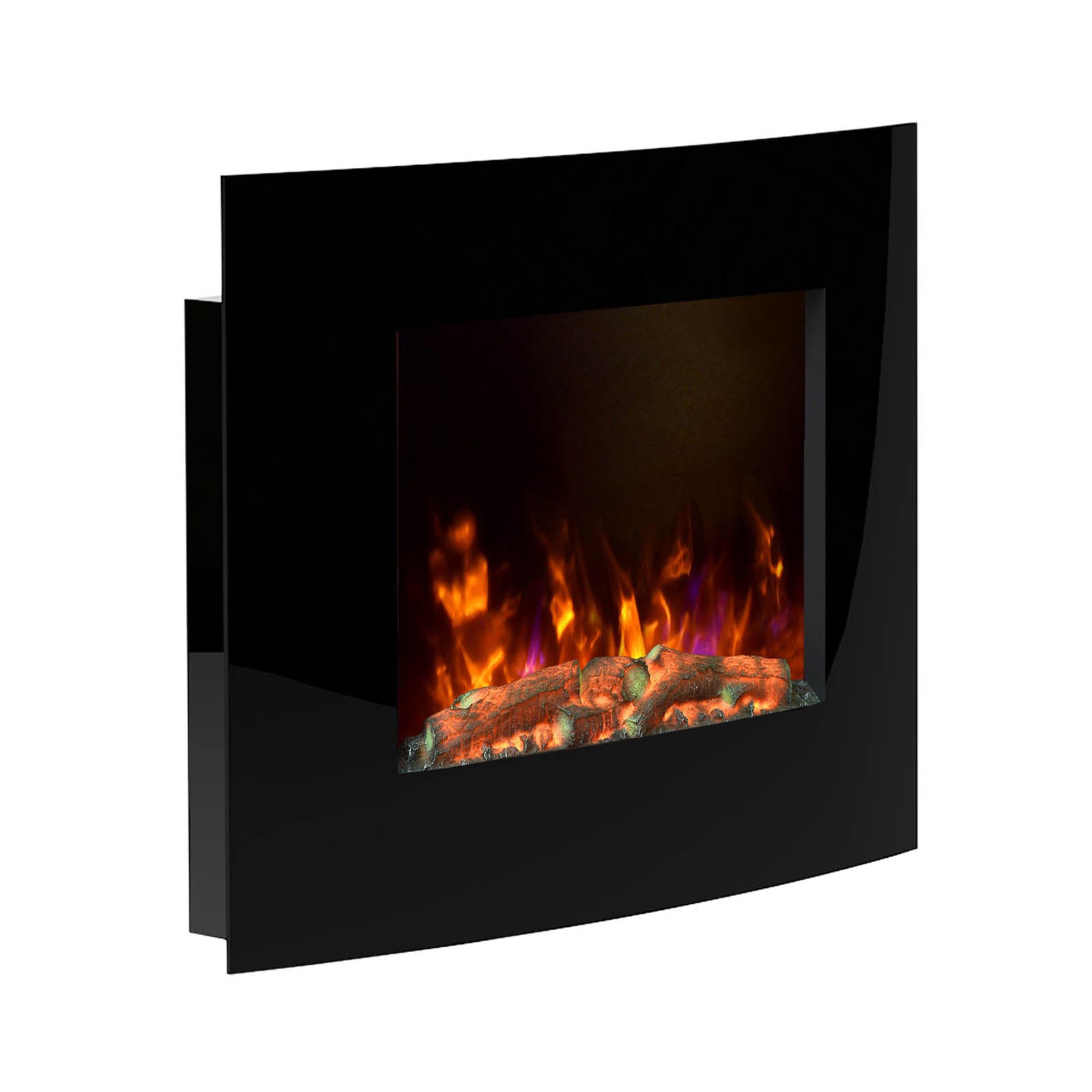 Be Modern Quattro 2kW Gloss Black Glass effect Wall-mounted Fire (H)55.5cm (W)64cm - Image 3