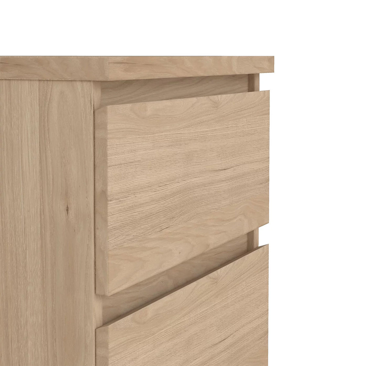 Esla Jackson Hickory 2 Drawer Bedside Table Wood Effect Bedroom Cabinet - Image 6