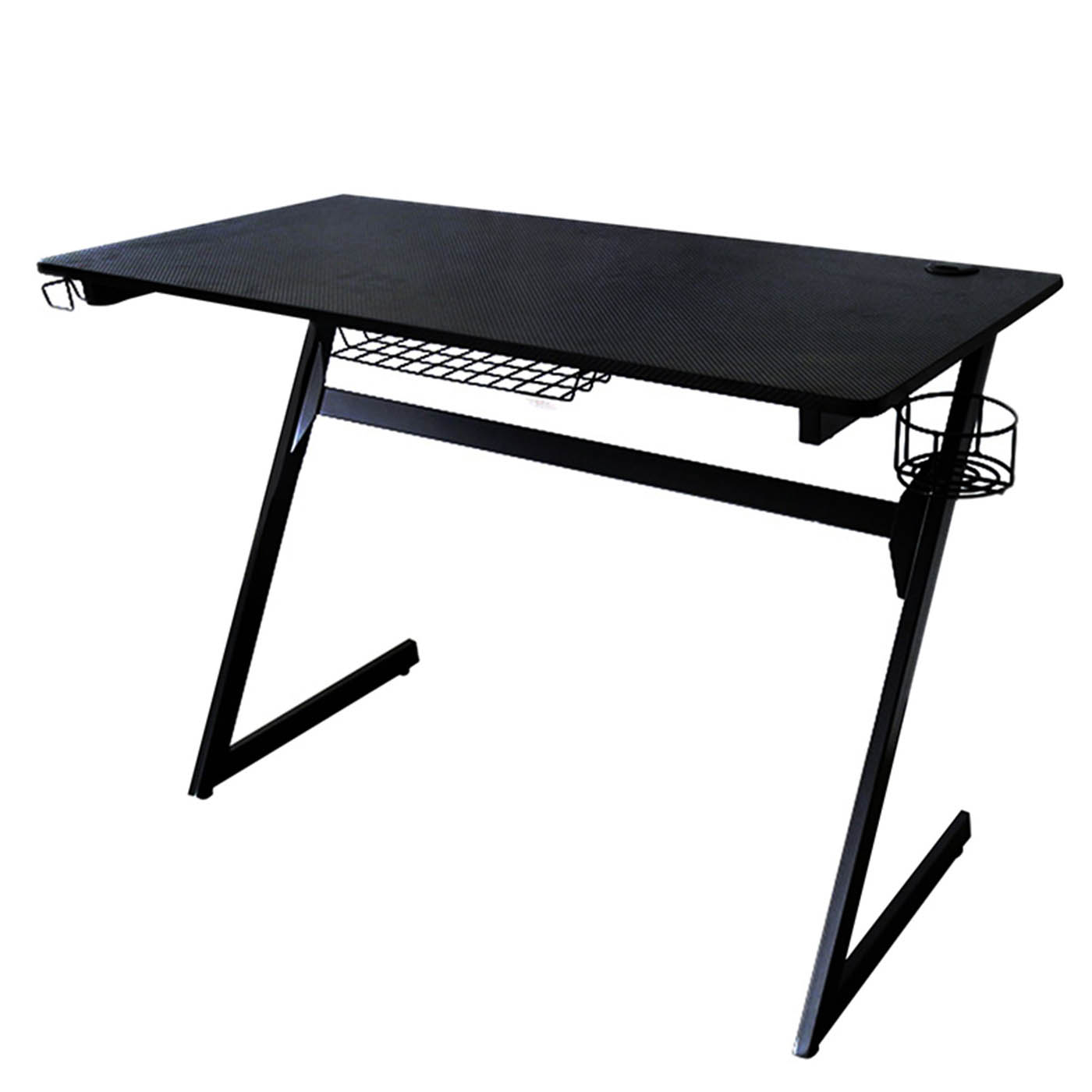 Gaming Desk Computer Table Matt Black Modern (H)75cm (W)127cm (D)50.5cm - Image 1