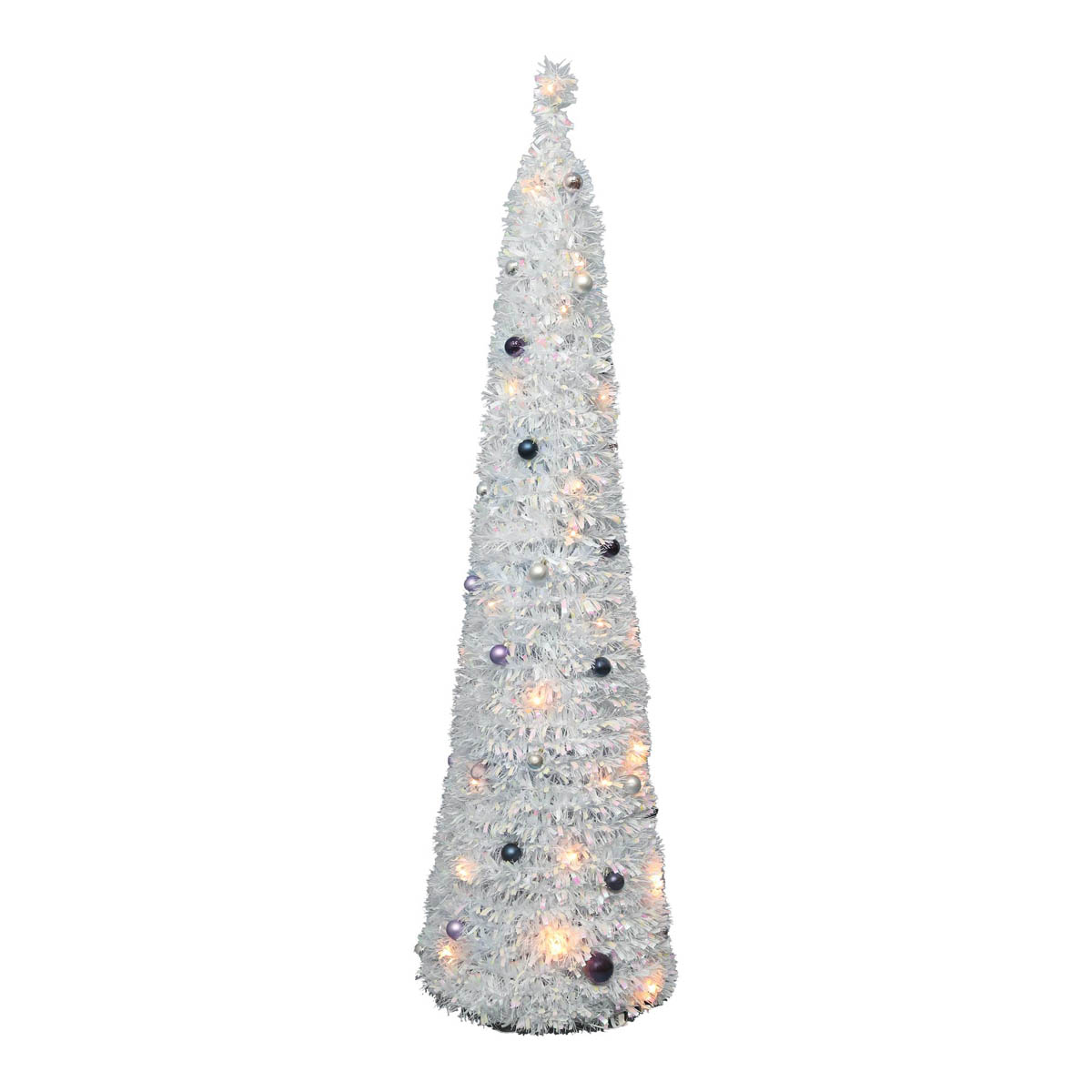 Christmas Tree 6ft White Slim Artificial LED Pre Lit 40 Warm White - Image 4