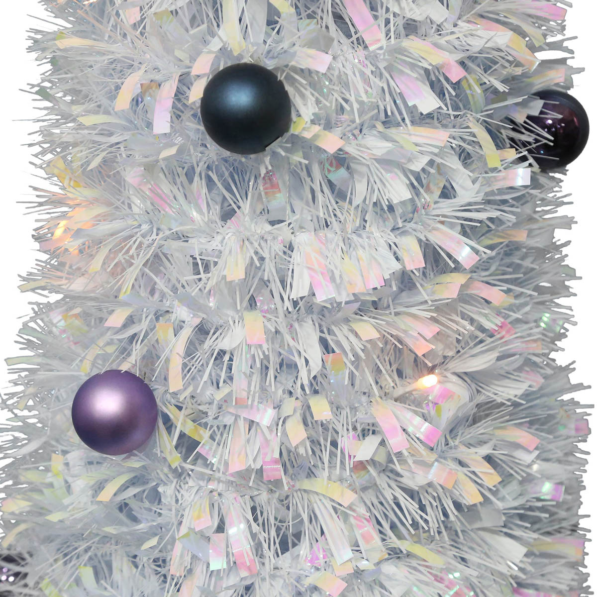 894 Christmas Tree 6ft White Slim Artificial LED Pre Lit 40 Warm White - Image 7