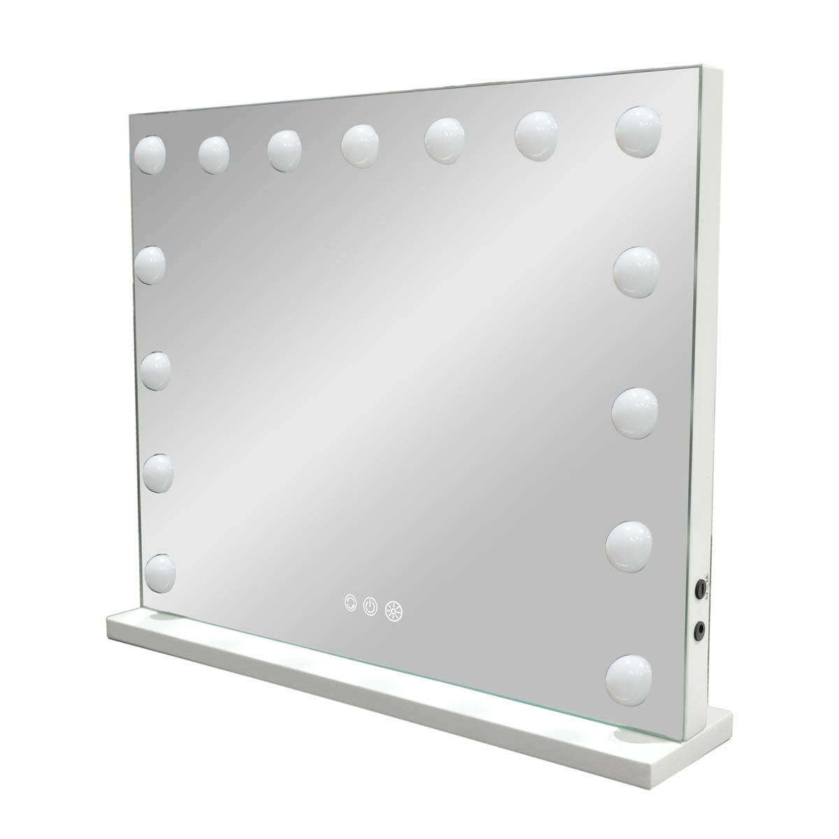 LED Hollywood Cosmetic Mirror White Rectangular Freestanding (H)46x(W)58cm - Image 1
