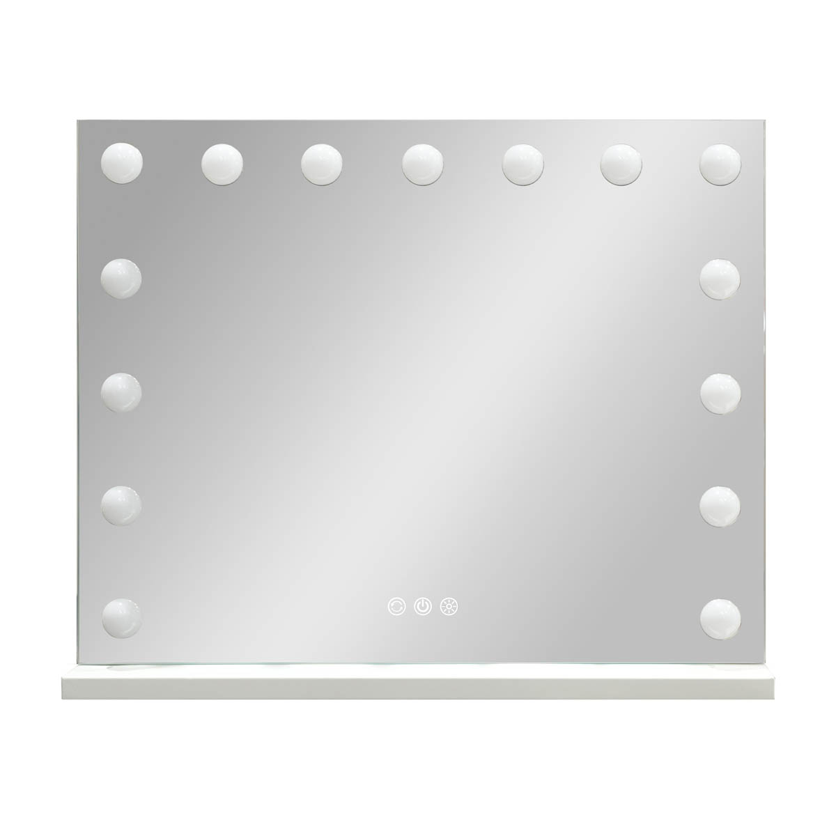 LED Hollywood Cosmetic Mirror White Rectangular Freestanding (H)46x(W)58cm - Image 4