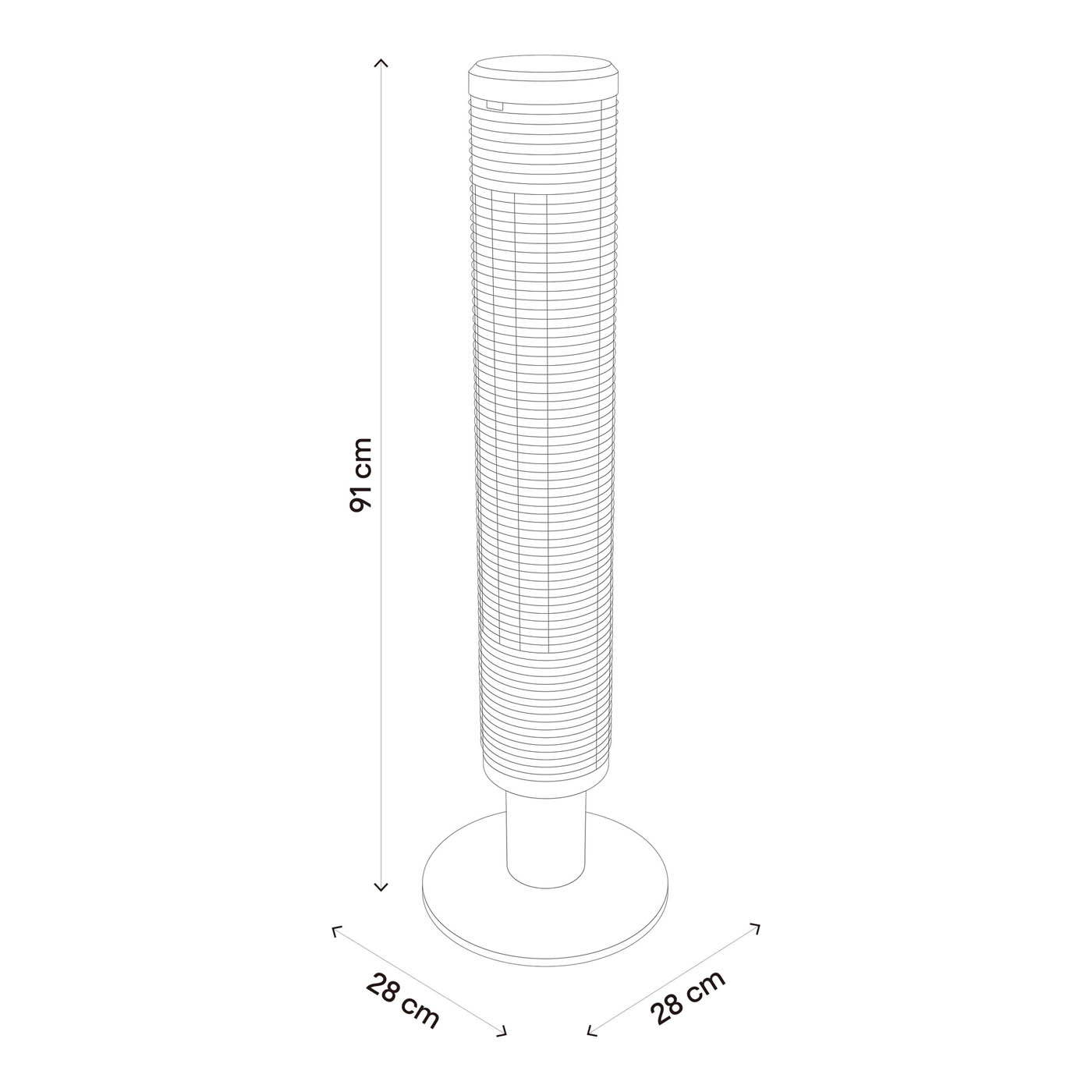 Tower Fan Portable Black 3 Speed Cooler Touch Screen Timer Freestanding - Image 3
