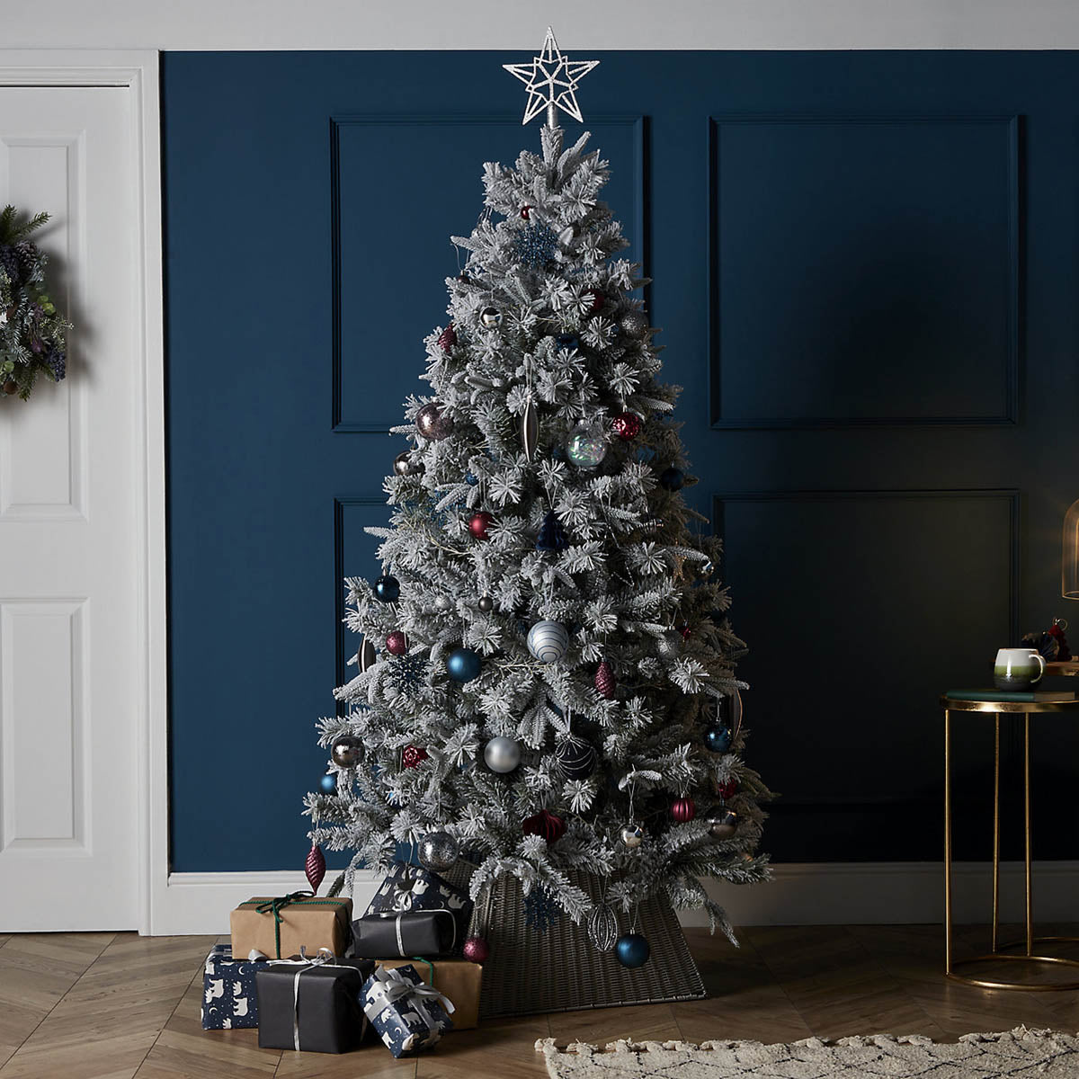 Christmas Tree Artificial Green Snow Tipped Effect Hinged Indoor With Stand 6ft - Image 5