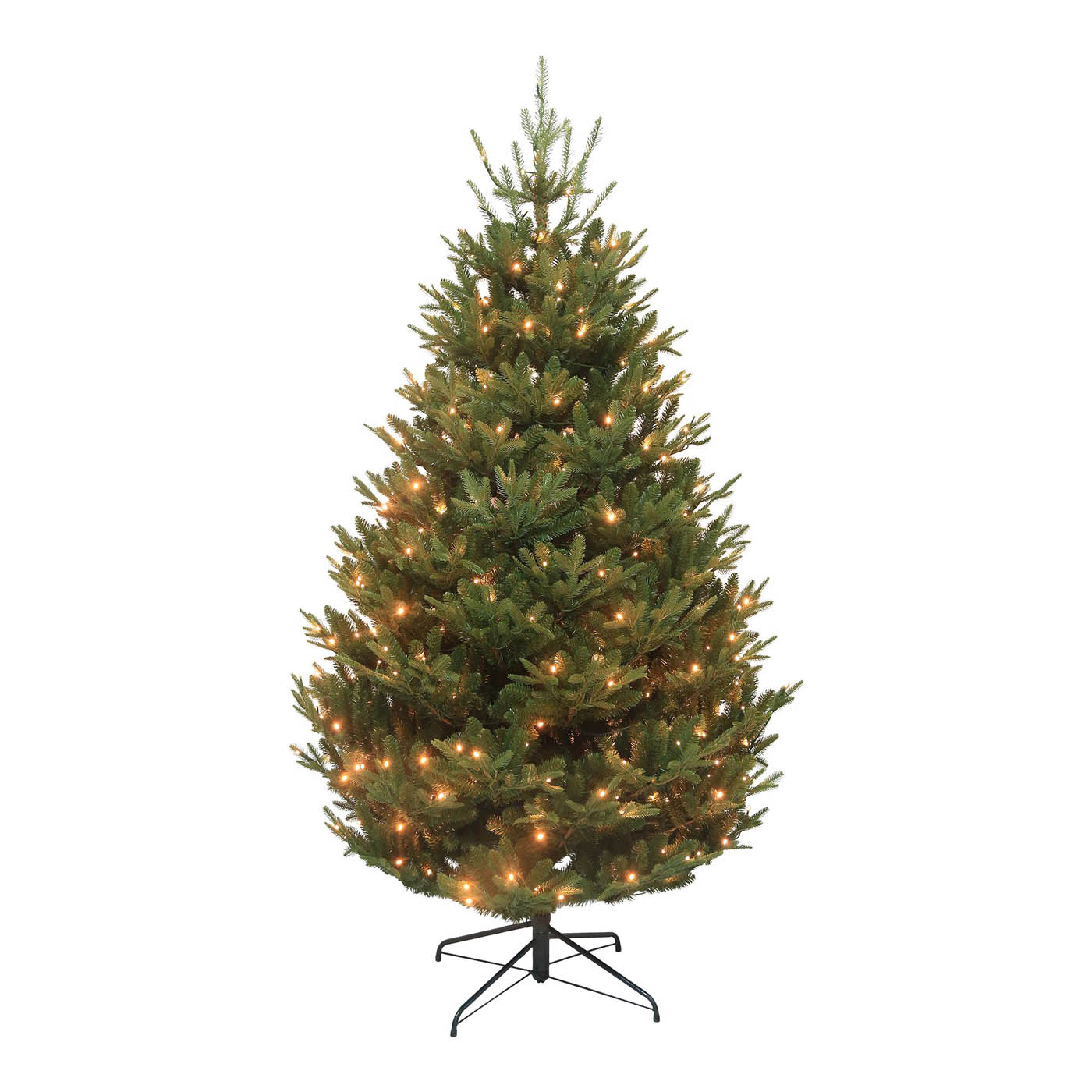 Christmas Tree 7ft Green Artificial LED Pre Lit Warm White Hinged Timer Indoor - Image 1