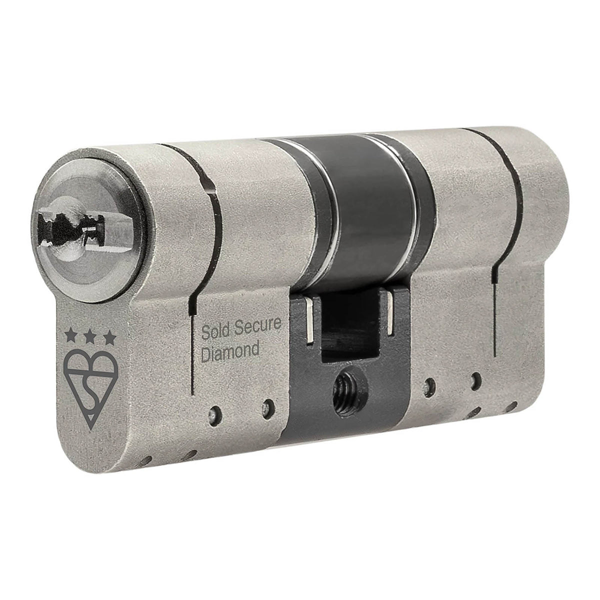 Smith & Locke Euro Cylinder Lock 3 Star Satin Nickel Plated Fire Rated 45/50 - Image 1