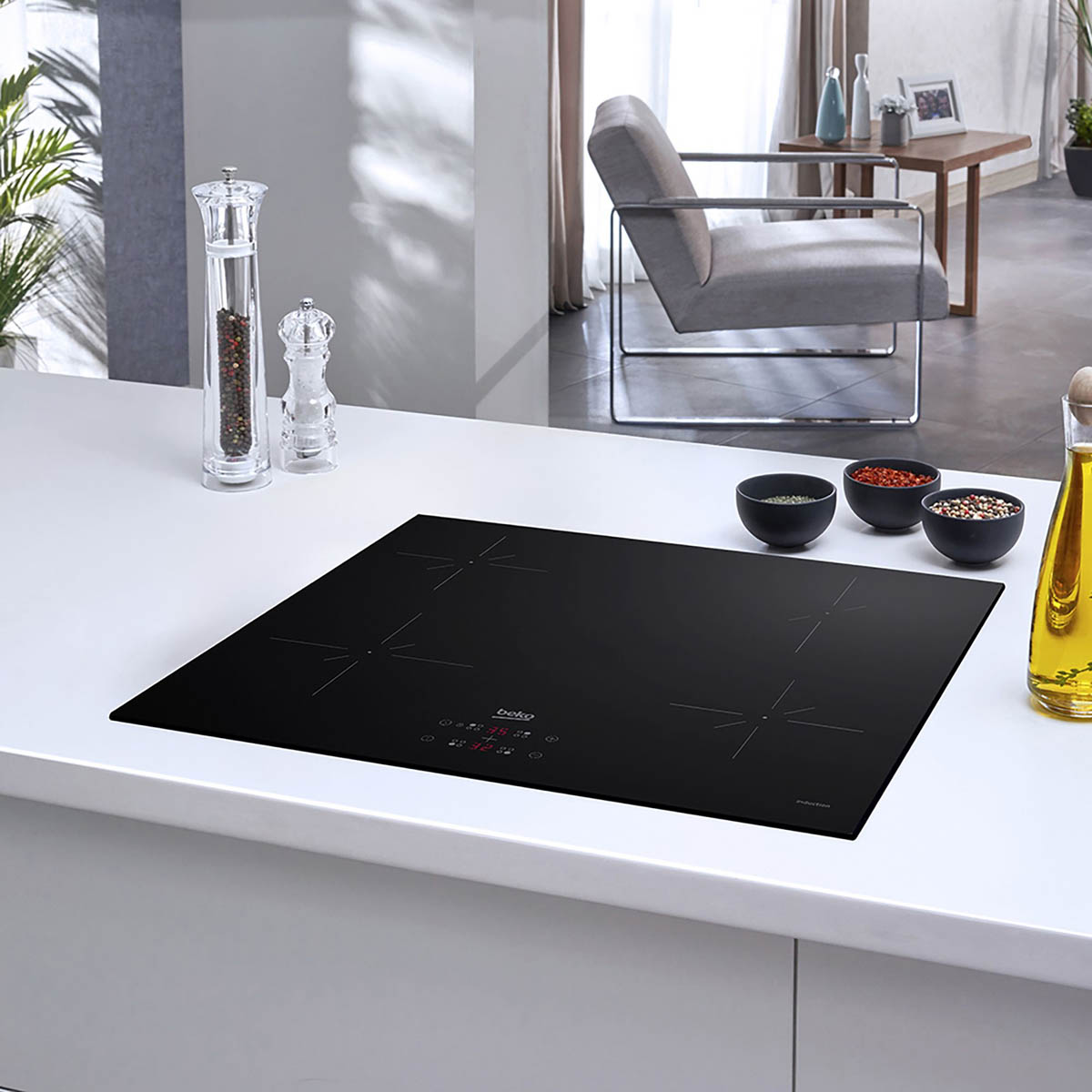 Beko Induction Hob BlackHII164401QT 59cm With Touch Controls - Image 2