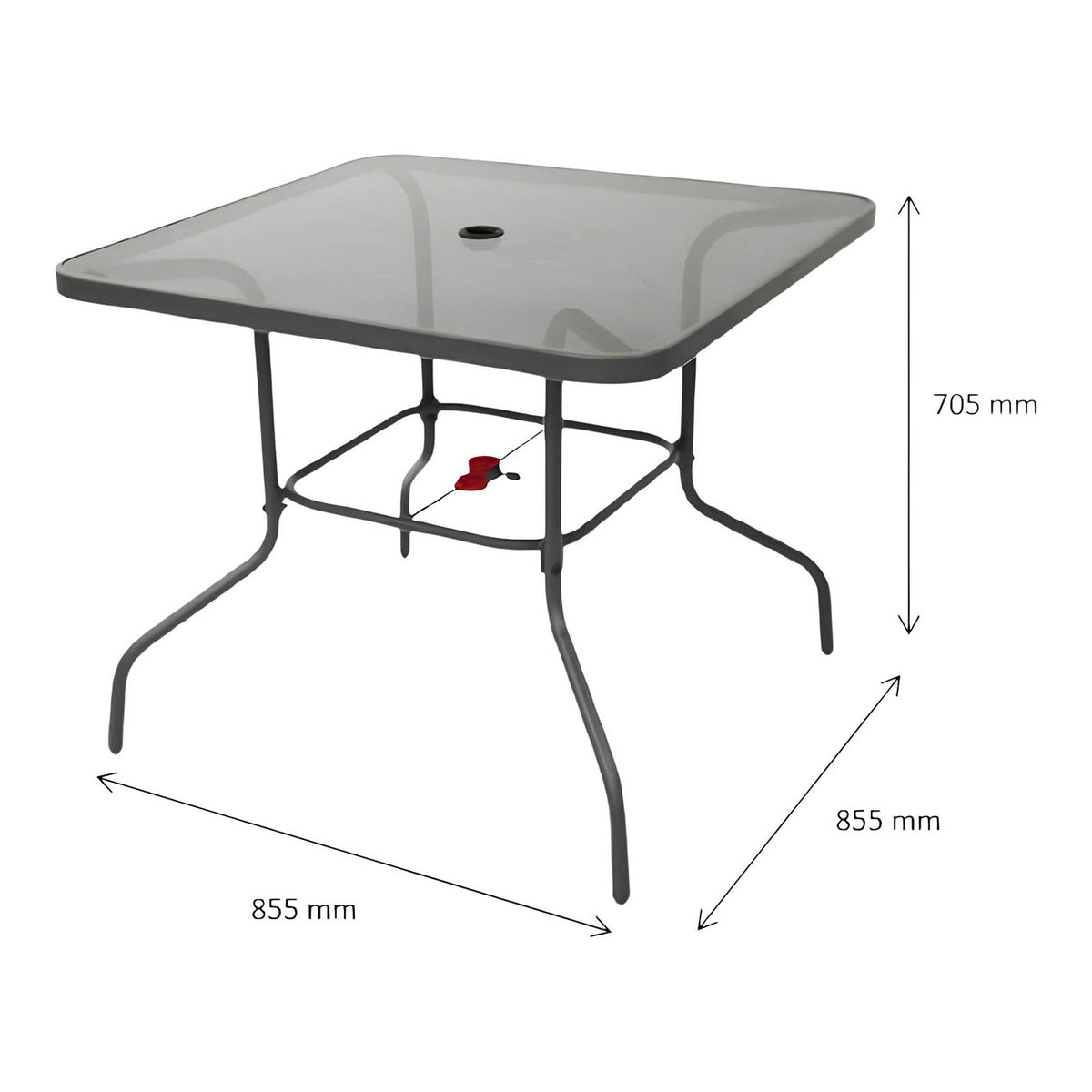 Garden Dining Set Furniture 4 Seater Grey Metal Table Chairs Outdoor Patio - Image 3
