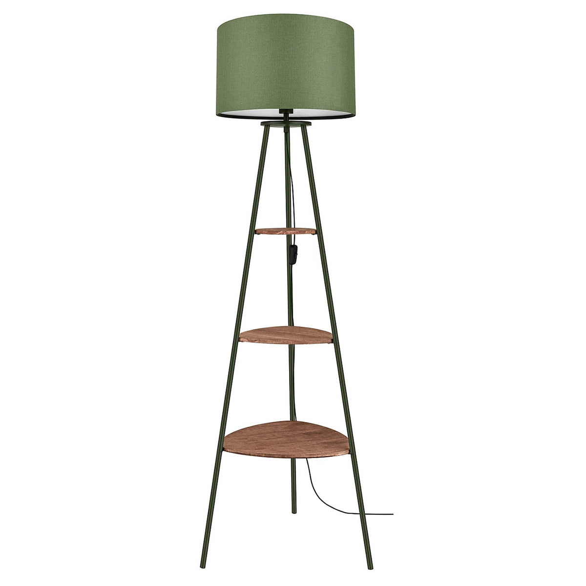 LED Floor Lamp Plain Neutral Green E27 Storage Shelf Living Room Bedroom 15W - Image 1