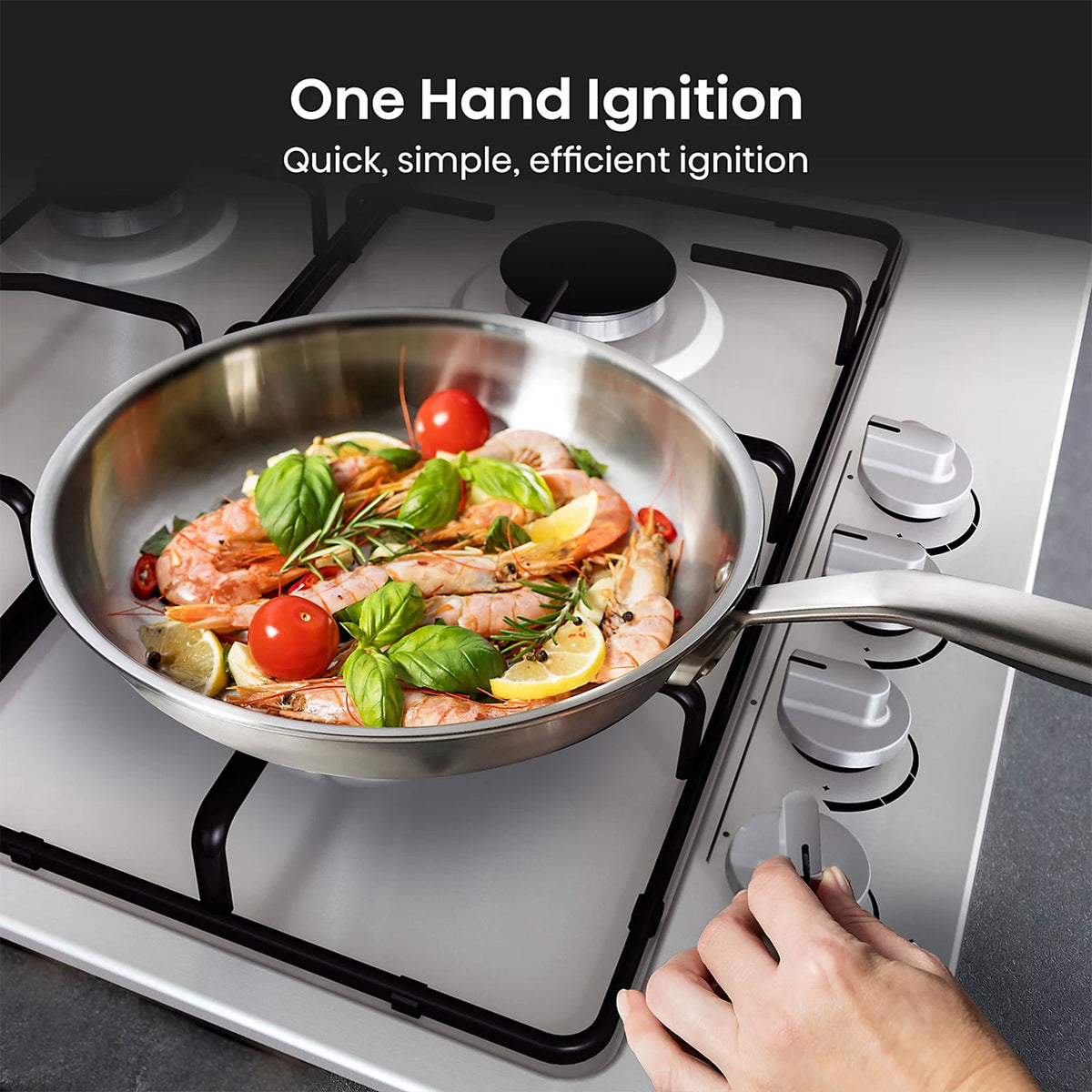 Hisense GM642XHS 60cm Stainless Steel 4 Burner Gas Hob - Image 5