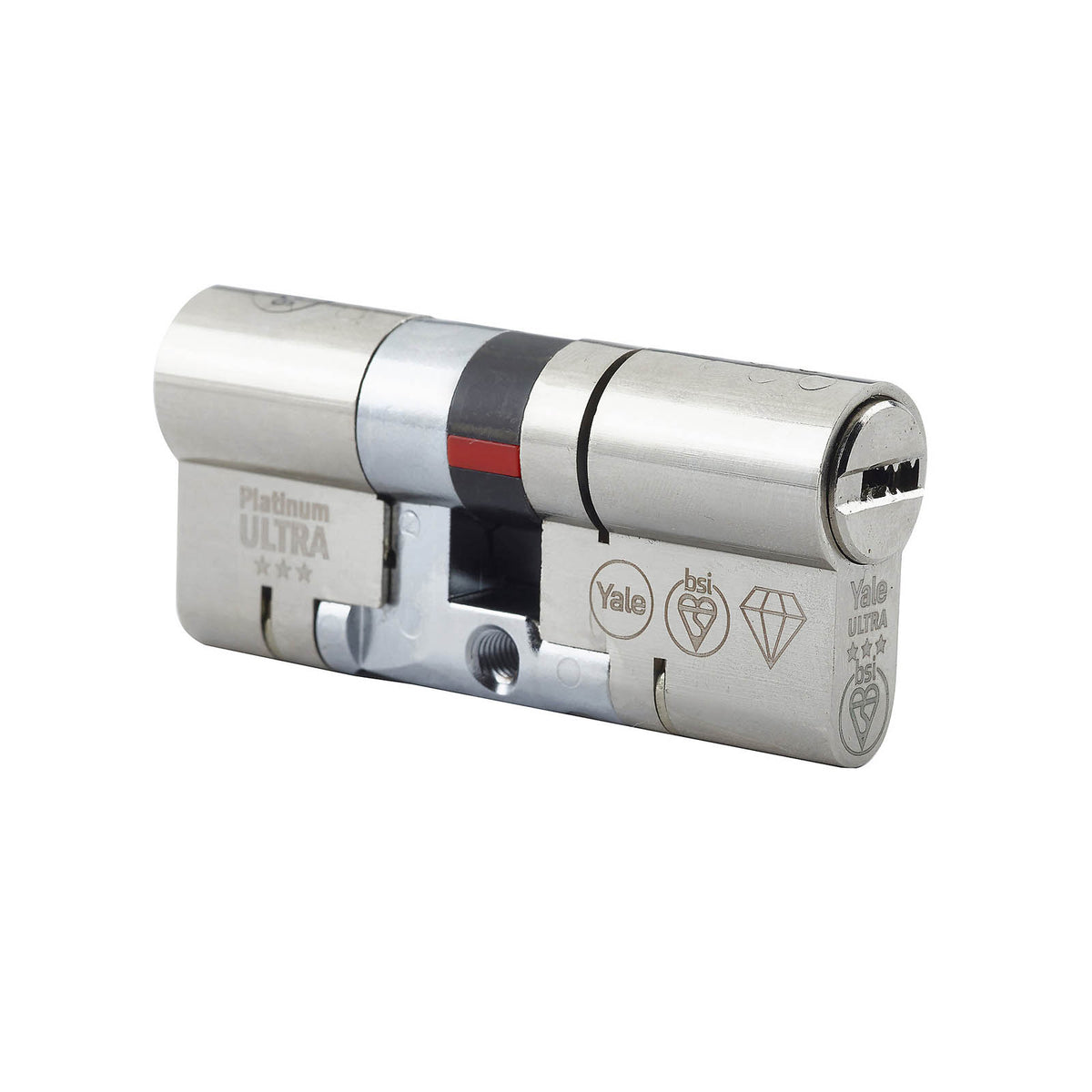 Yale Euro Cylinder Door Lock Double 45/50 Nickel Effect 3 Star Ant Drill - Image 5