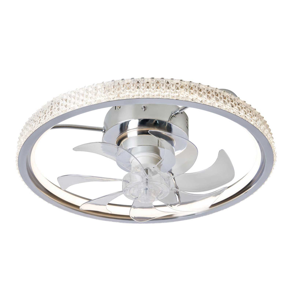 Inlight LED Ceiling Fan Light Chrome 2535lm Dimmable With Remote Living Room - Image 3