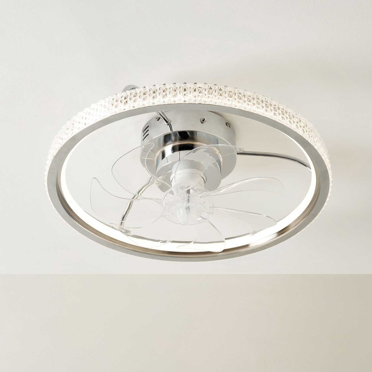Inlight LED Ceiling Fan Light Chrome 2535lm Dimmable With Remote Living Room - Image 4