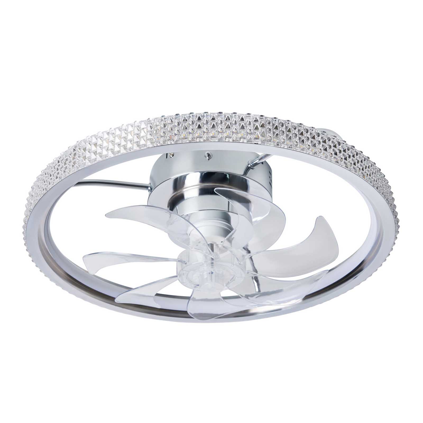 Inlight LED Ceiling Fan Light Chrome 2535lm Dimmable With Remote Living Room - Image 5