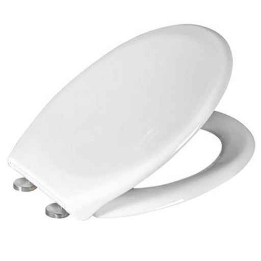 Toilet Seat Soft Close White One Button Quick Release Oval Adjustable Hinges - Image 1