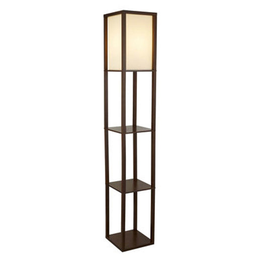 Floor Lamp With Shelves Units Standing Light Modern Livingroom Brown 160cm - Image 1