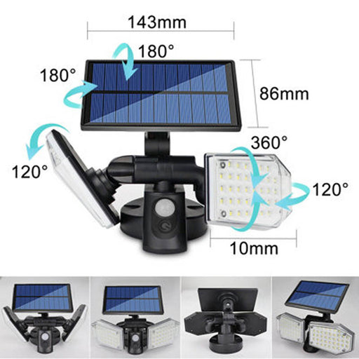 Extrastar 20W LED Solar outdoor garden Wall Lamp Floodlight PIR Sensor, 6500K - Image 1