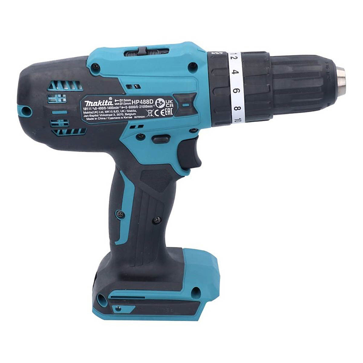 Makita Combi Hammer Drill Cordless 18V Li-Ion HP488D Compact Ergonomic Body Only - Image 3