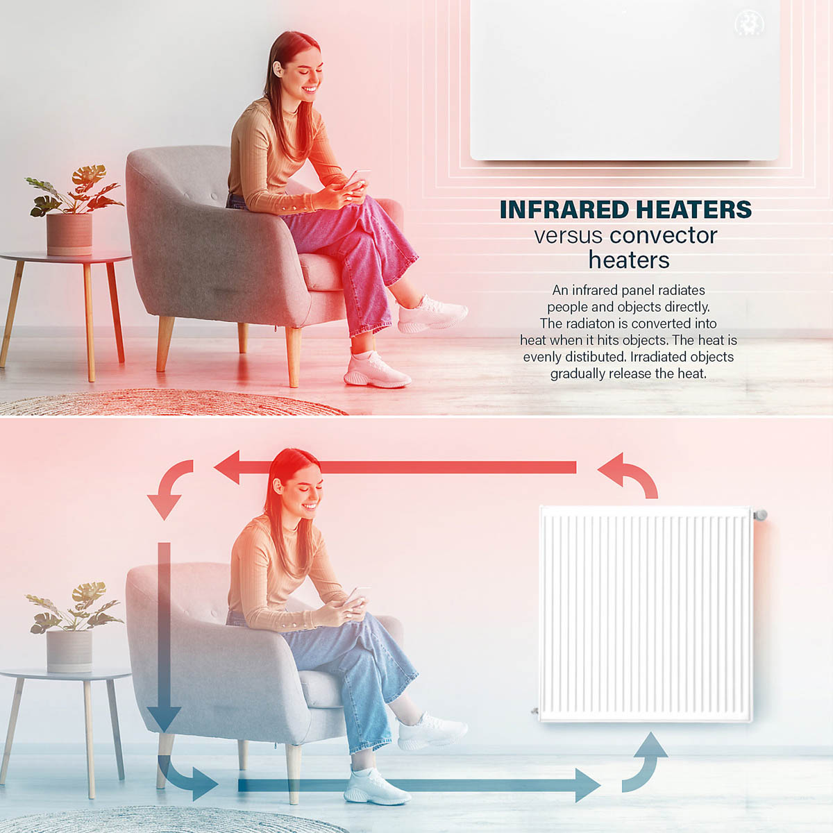 Princess Panel Heater Smart Electric Infrared White Timer Freestanding 480W - Image 7