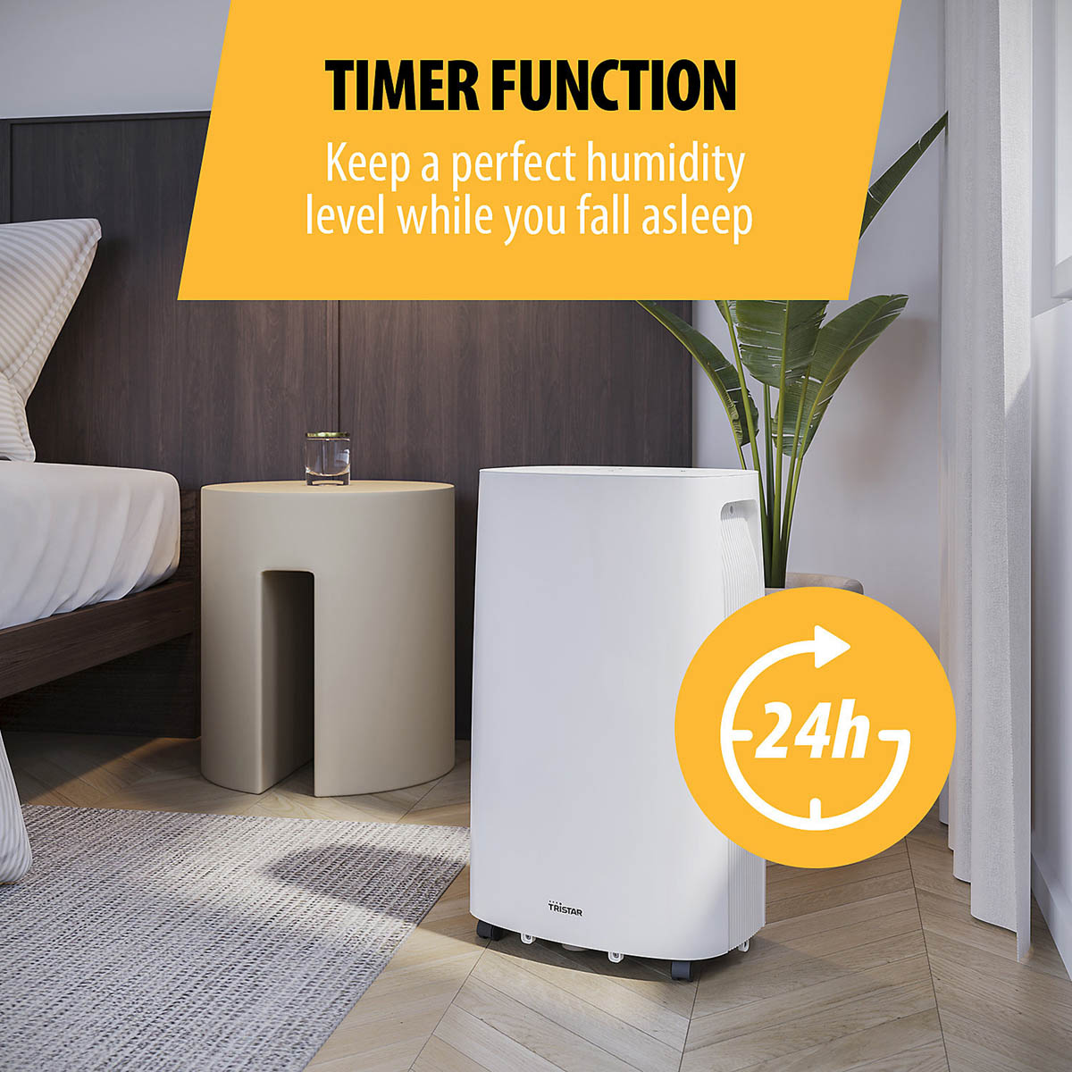 Tristar Smart Dehumidifier 16L Electric White Timer Portable For Mould Moisture - Image 2